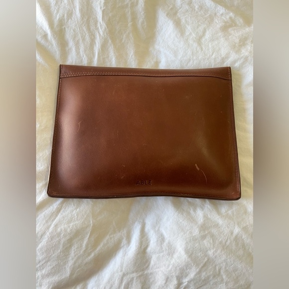 ABLE Tigist Envelope Clutch | Chocolate Brown Leather FashionABLE - Picture 2 of 6
